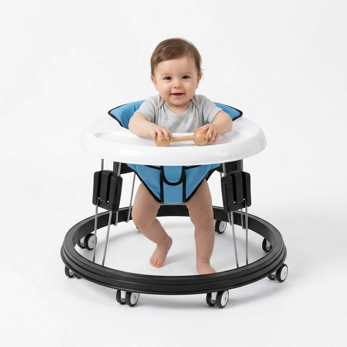 Anti Rollover Baby Walker With Wraparound Safety Cushion And Protective Bumper Shield - Image 1