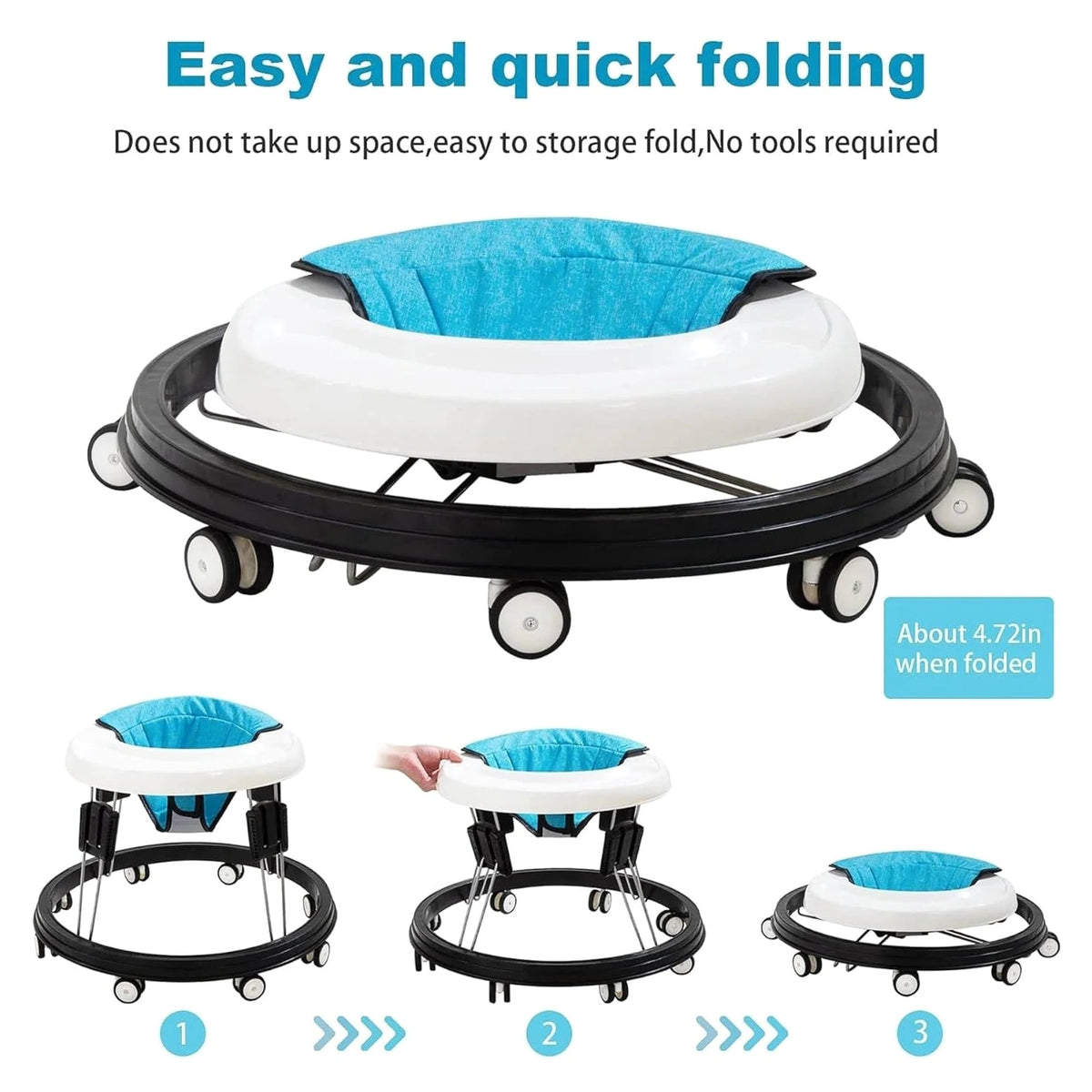 Anti Rollover Baby Walker With Wraparound Safety Cushion And Protective Bumper Shield - Image 9