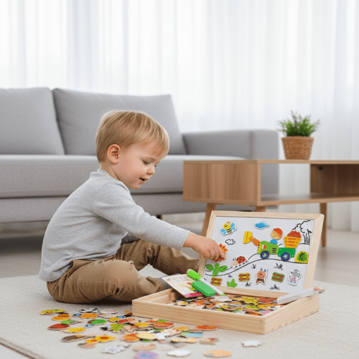 Artiblox 2-in-1 Montessori Drawing Board With Magnetic And Chalkboard Surfaces For Kids - Image 1