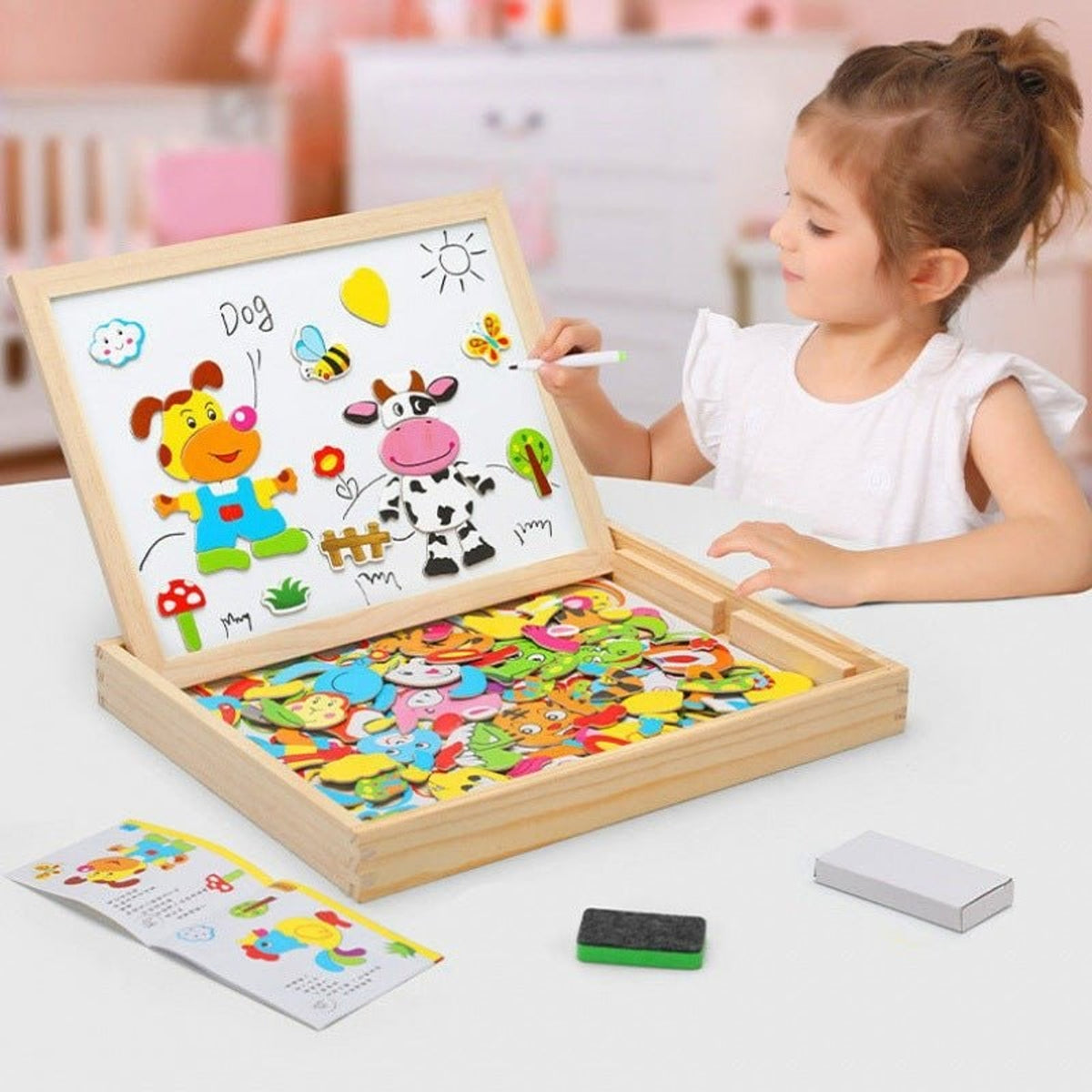 Artiblox 2-in-1 Montessori Drawing Board With Magnetic And Chalkboard Surfaces For Kids - Image 5