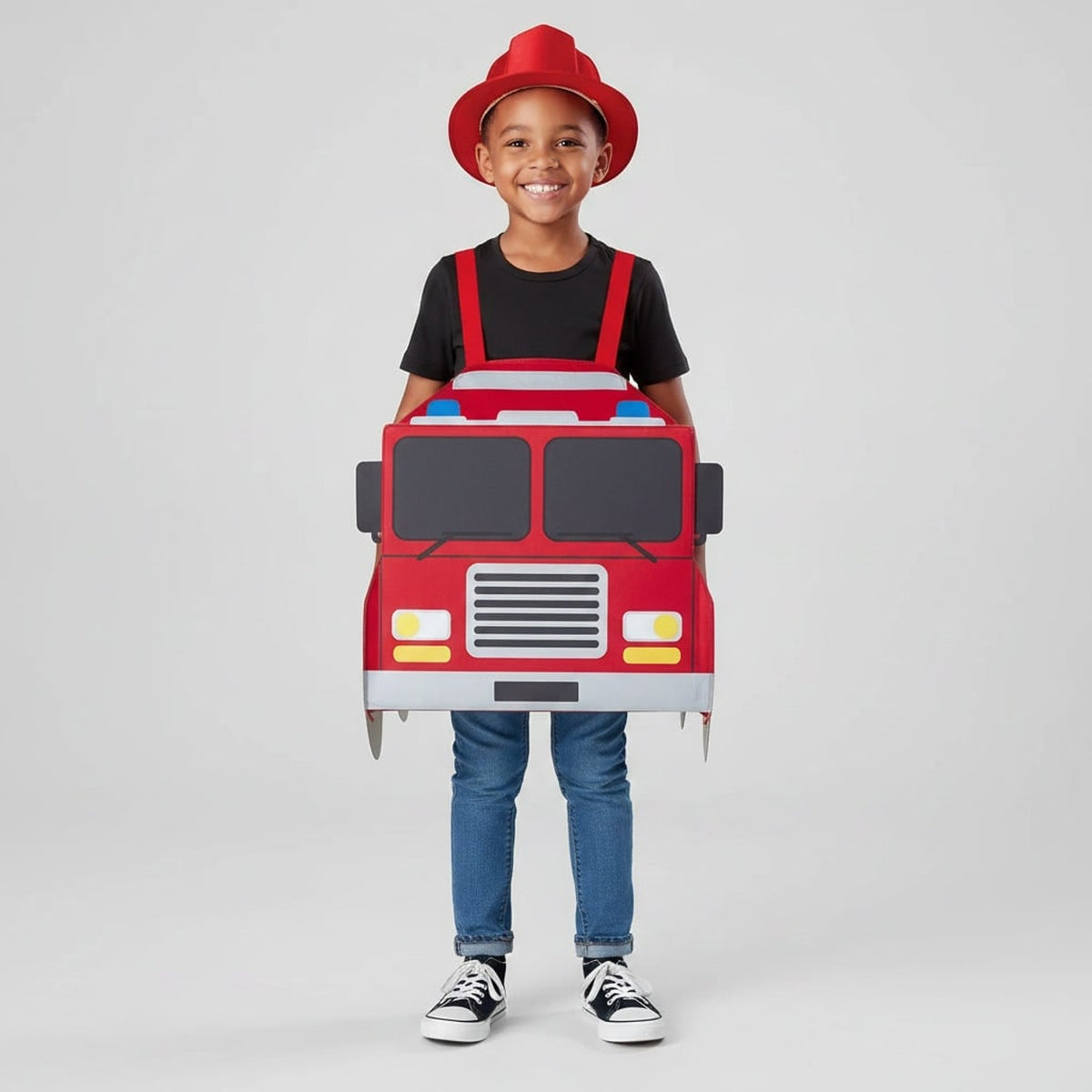 Boys' Halloween Firefighter Costume With Fire Chief Badge And Reflective Stripes - Image 6