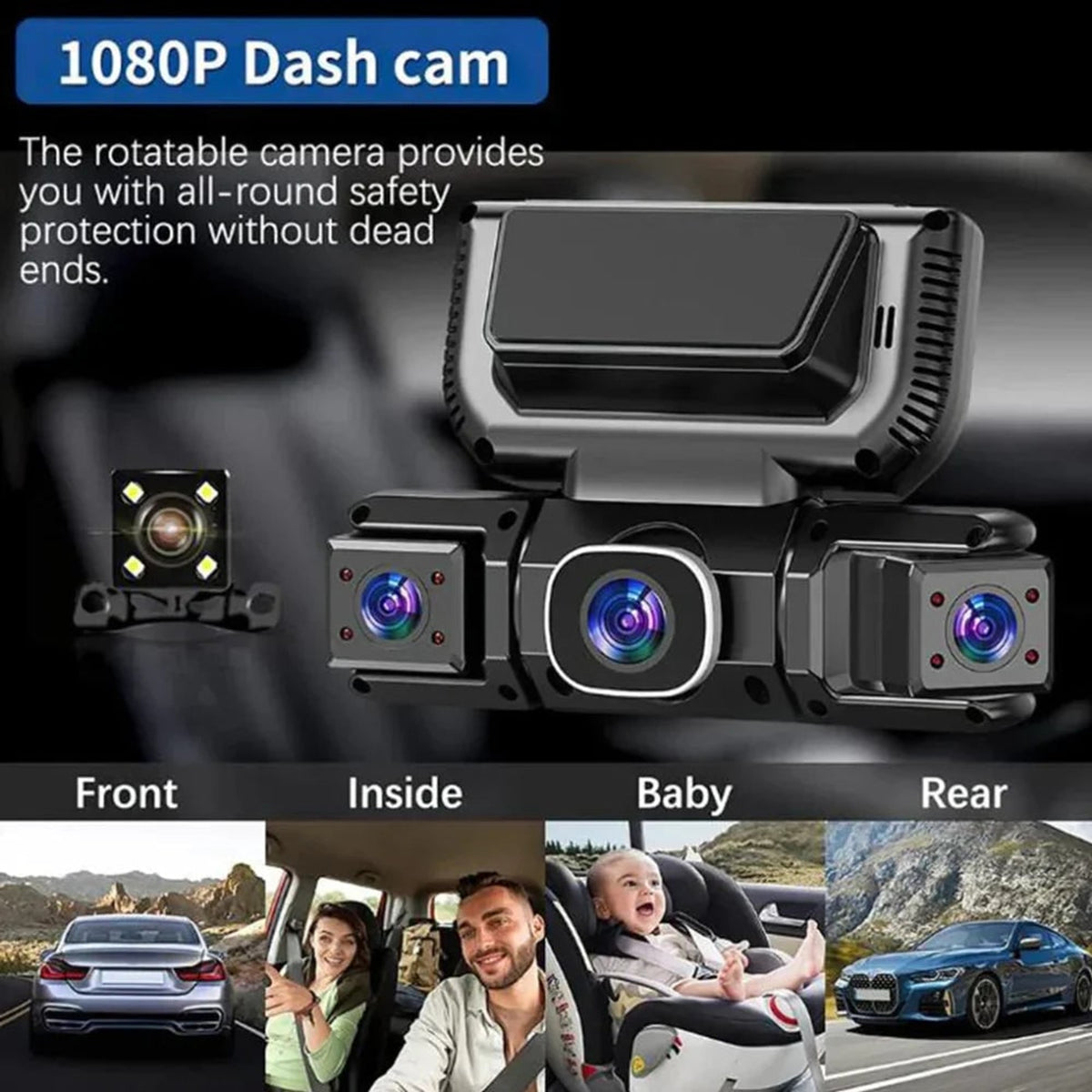 Car Dash Cam Multi-Camera Display Screen With WIFI FHD 1080p Night Vision G-Sensor Loop Recording - Image 4