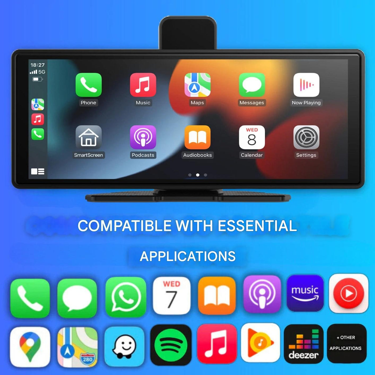 Car Display Screen Apple Carplay Android Auto Portable With Built-In Dashcam - Image 8
