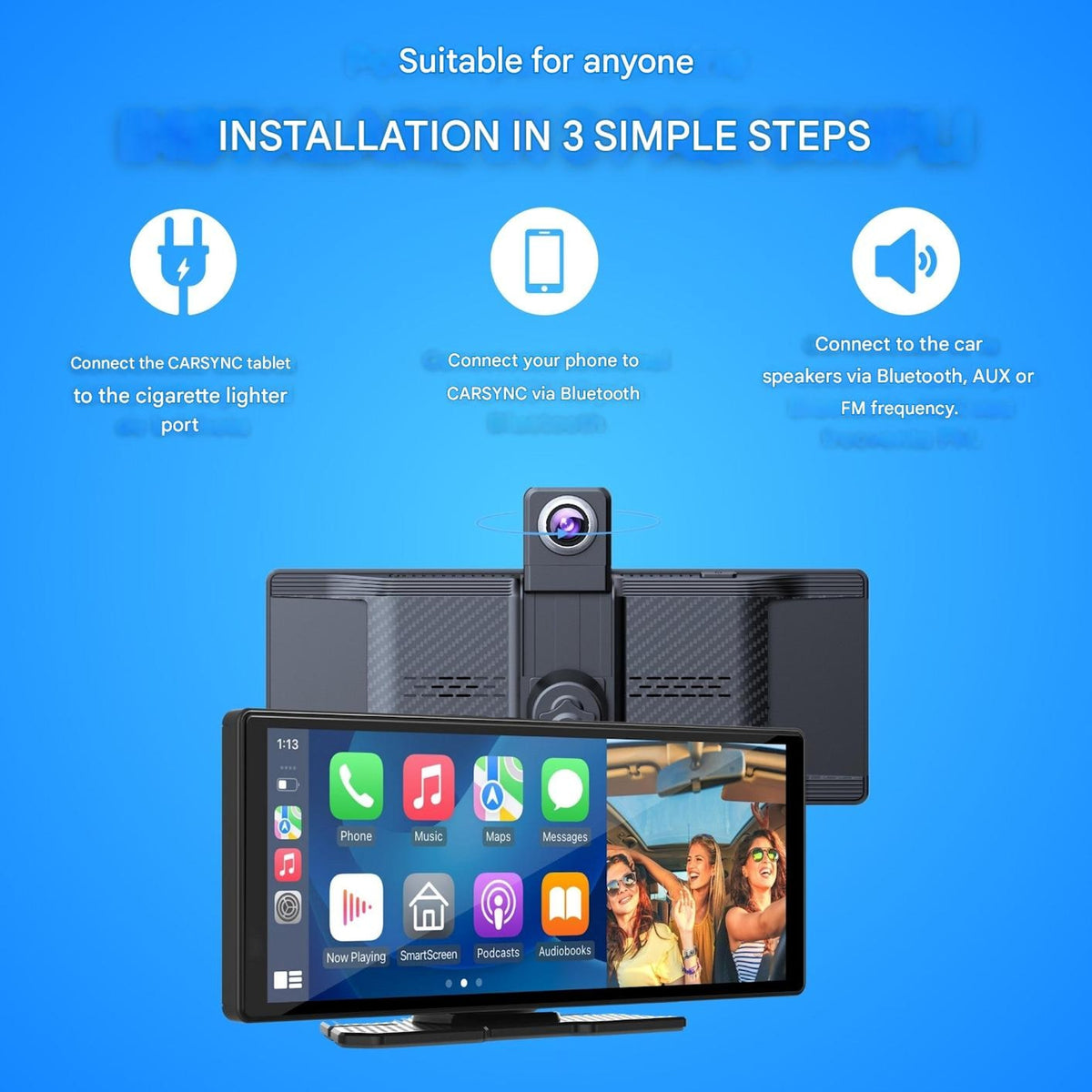 Car Display Screen Portable With Apple CarPlay Android Auto And Dashcam - Image 7