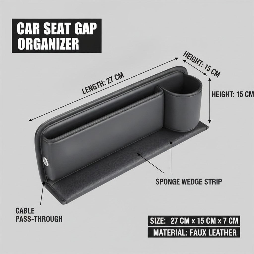 car seat gap organizer dimensions and size guide
