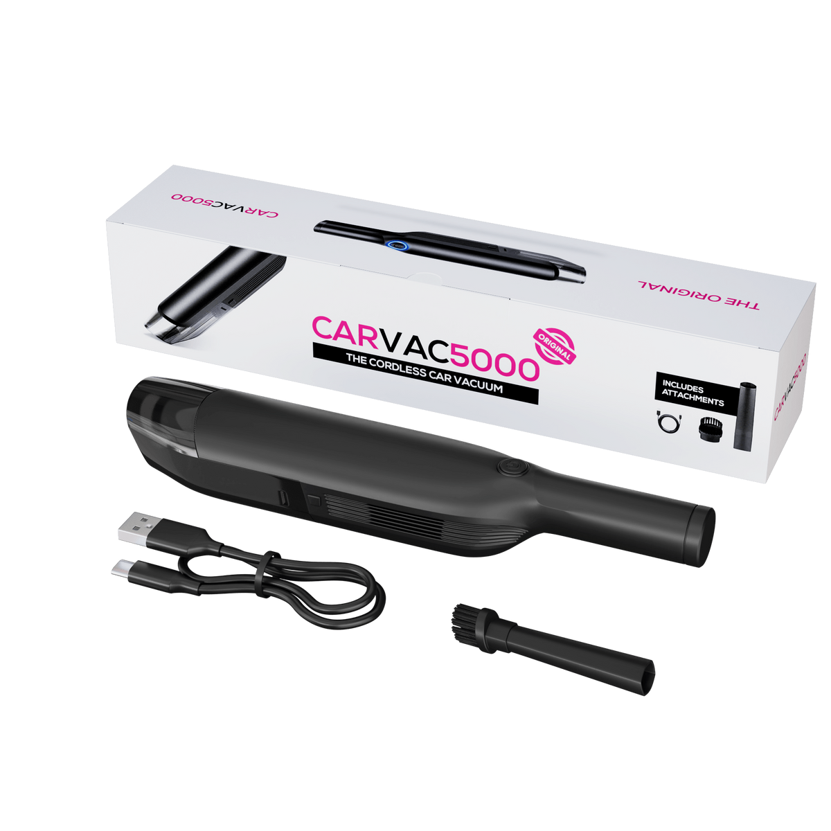 Car Vacuum Cleaner Handheld Cordless Portable Rechargeable With Transparent Dustbin - Image 2