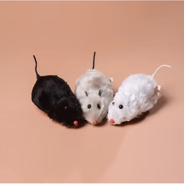 Cat Mouse Toy Interactive Electric Wind-Up Furry Pet Play Assorted Colors - Image 8