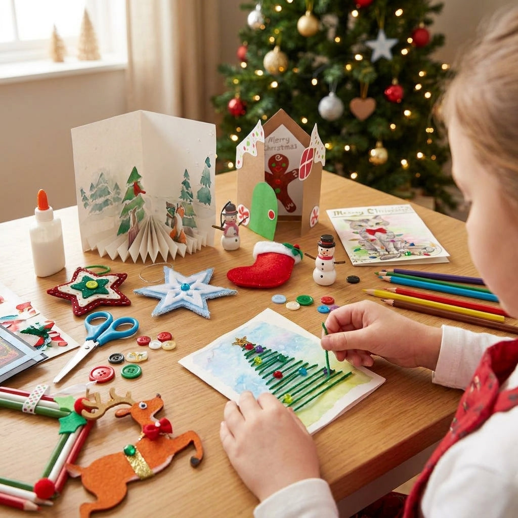 Christmas Craft Kit for Diy Multicolored Cards and Ornaments - Image 1