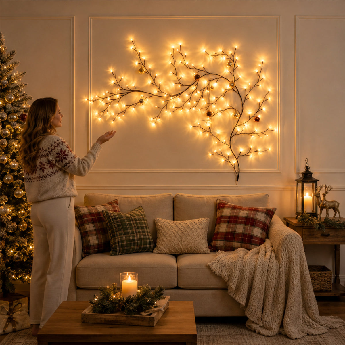 Christmas Flexible Branch LED Wall Light With Remote Control - Image 6