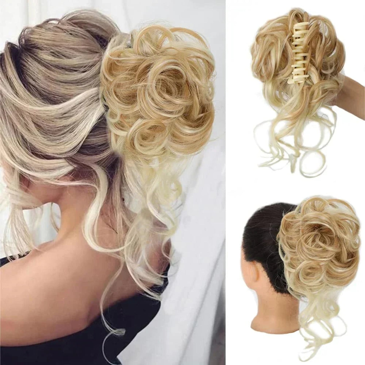 Clip In Hair Bun For Natural Curly Volume With Secure Clip Attachment - Image 2