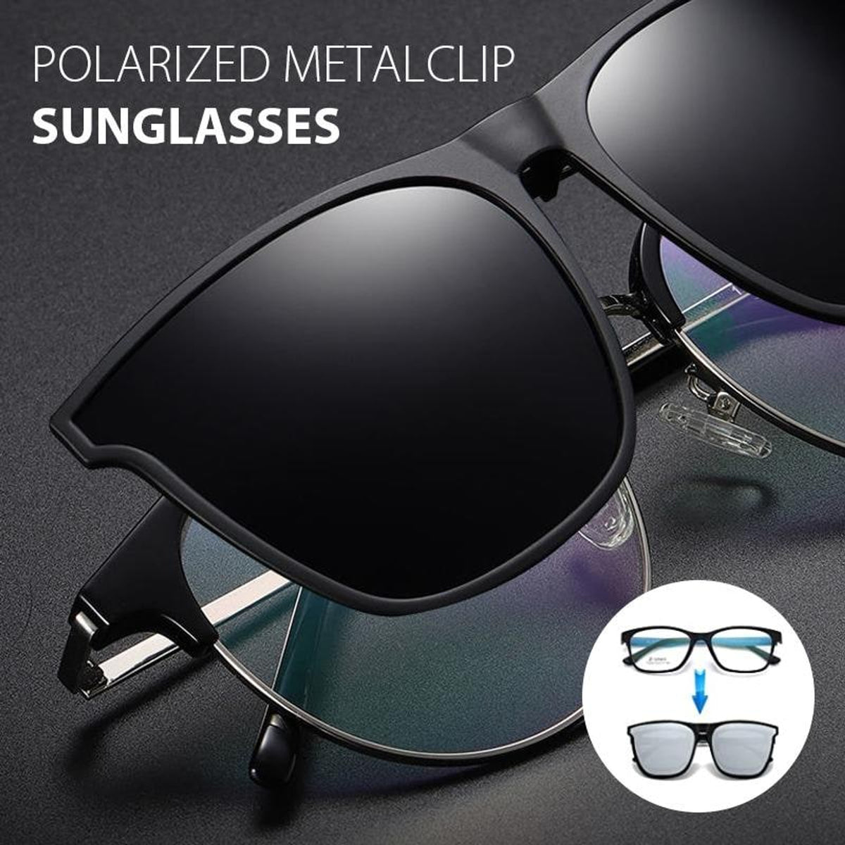 Clip On Sunglasses Flip Up Polarized Rectangular For Prescription Glasses - Image 5