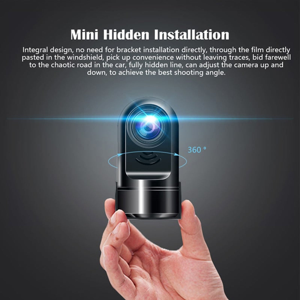 Dash Cam Car Camera 360 Rotation Night Vision Intelligent Early Warning Parking Driving Safety - Image 3