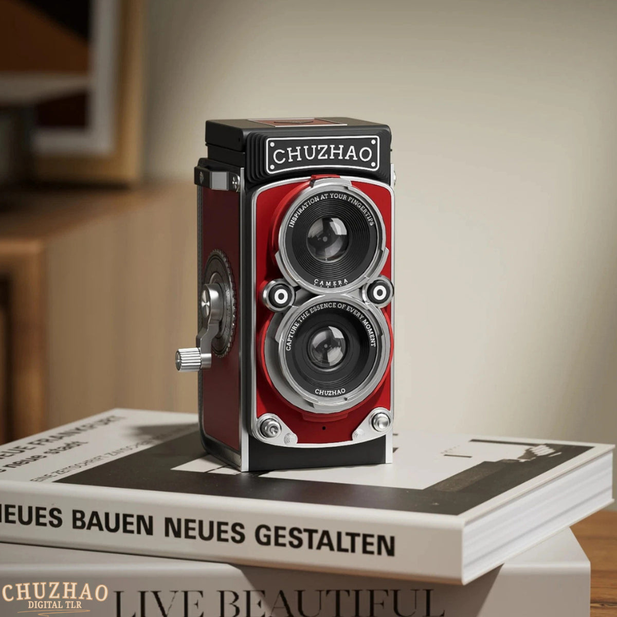 Digital Camera Retro Vintage Tlr Style Interchangeable Lenses Black Red - Image 8