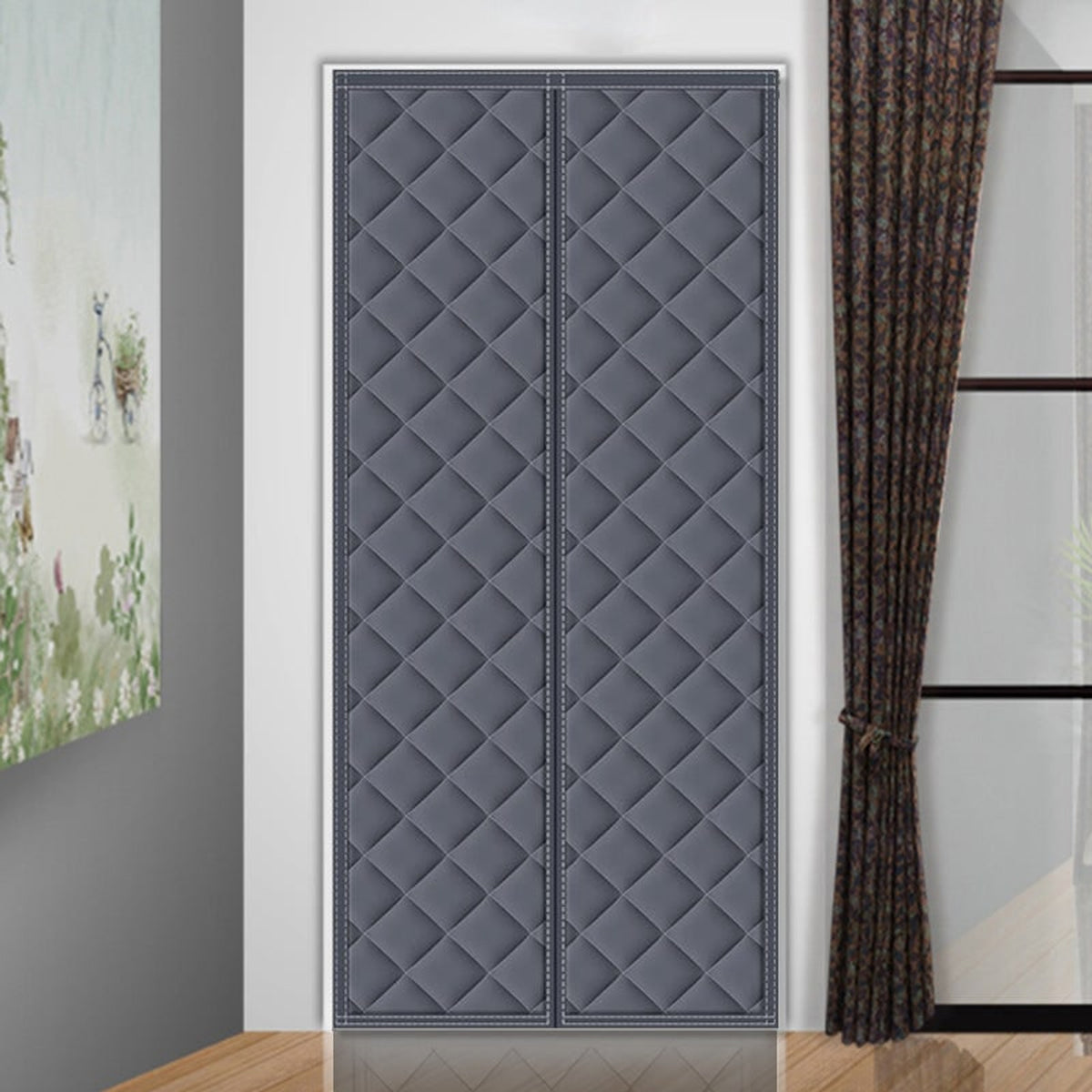 Door Insulation Curtain With Magnetic Thermal Winter Block Design For Cozy Home Environment - Image 4