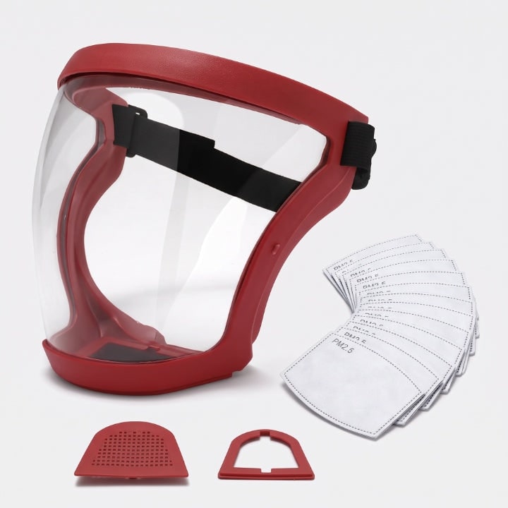 Face Shield With Replaceable Filters Transparent Full Face Visor For Dust And Splash Protection - Image 7