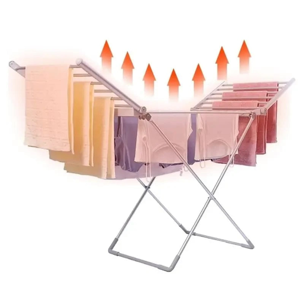 Foldable Electric Clothes Drying Rack With Heated Bars For Energy Efficient Indoor Airer And Powerful 120W Heating - Image 1