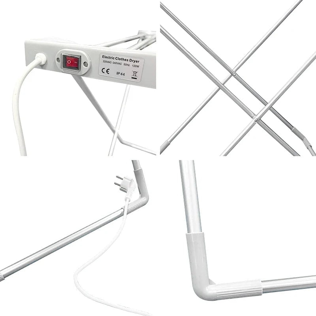 Foldable Electric Clothes Drying Rack With Heated Bars For Energy Efficient Indoor Airer And Powerful 120W Heating - Image 2