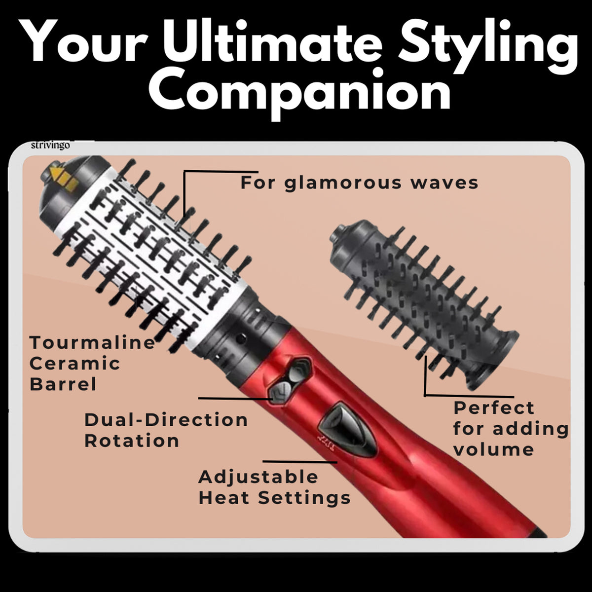 Hair Dryer Brush Hot Air Styler With Interchangeable Heads For Volumizing And Smoothing - Image 6