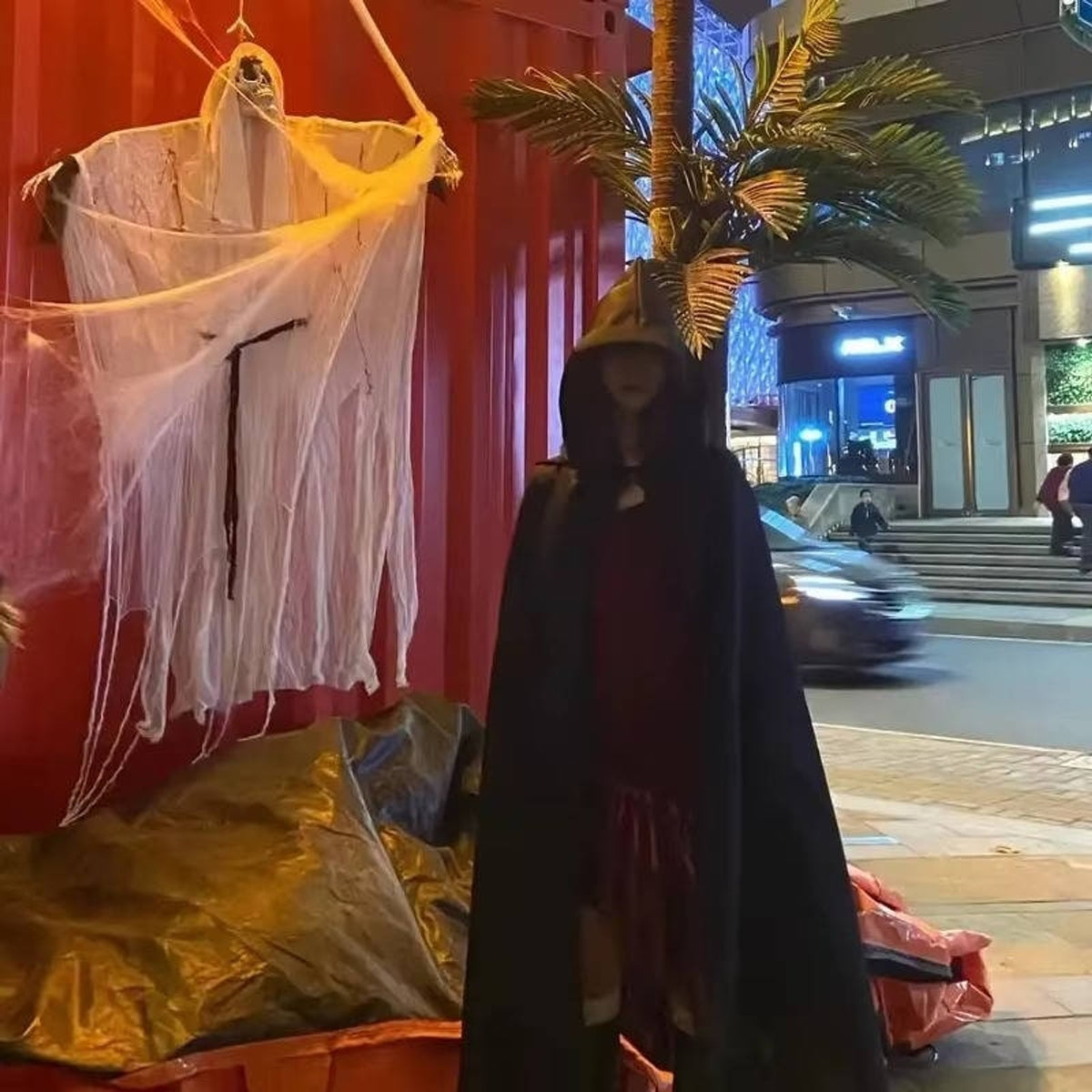 Halloween Costume Cape Hooded Cloak Full-Length For Adults Horror Themed - Image 7