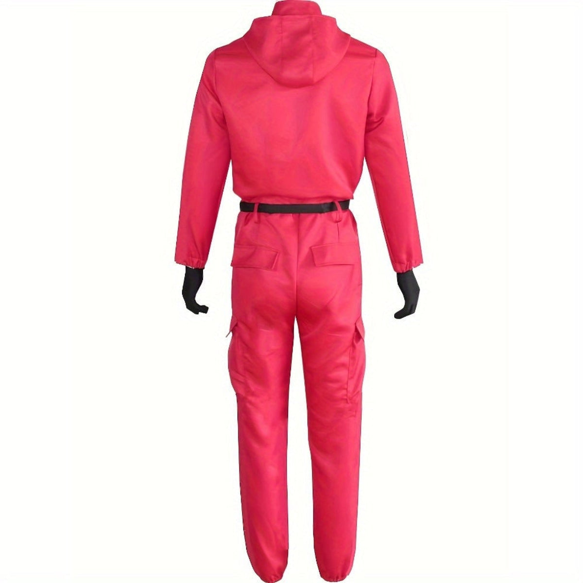 Halloween Costume Jumpsuit Hooded Front-zip Full Body With Belt And Gloves - Image 3