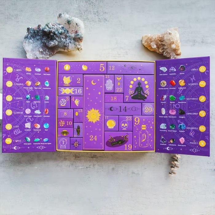 Halloween Crystal Advent Calendar 24 Healing Celestial Zodiac Spiritual Treasure Countdown - Image 1