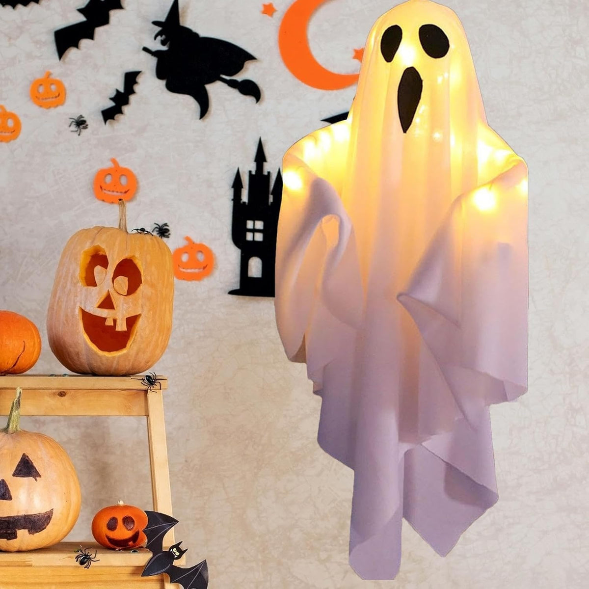 Halloween Ghost Light Decoration With Glowing Fabric Design Bright Glow Brings Your Setup To Life - Image 1