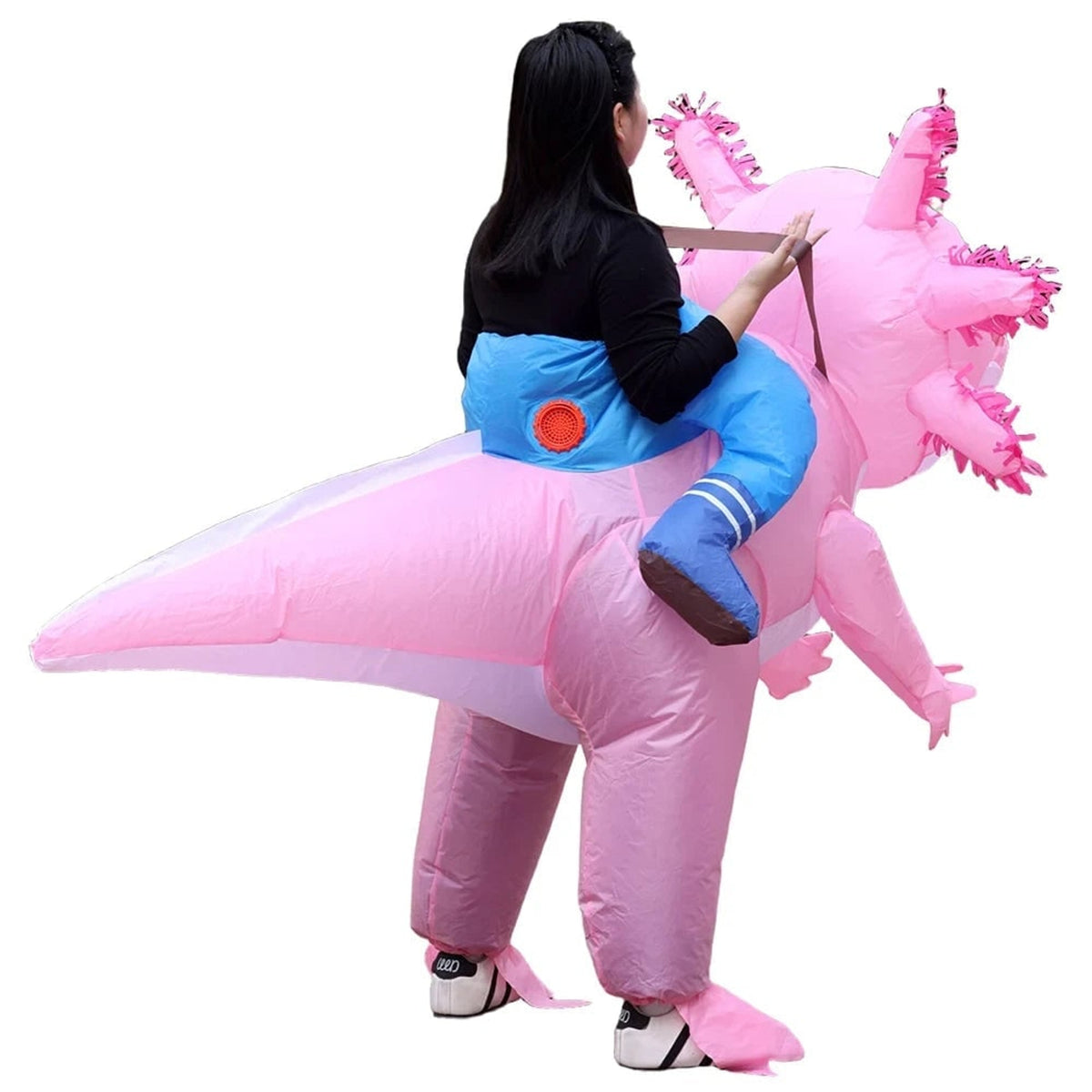 Halloween Inflatable Costume Axolotl With Battery-Operated Fan And Clear Face Window For Instant Party Fun - Image 8