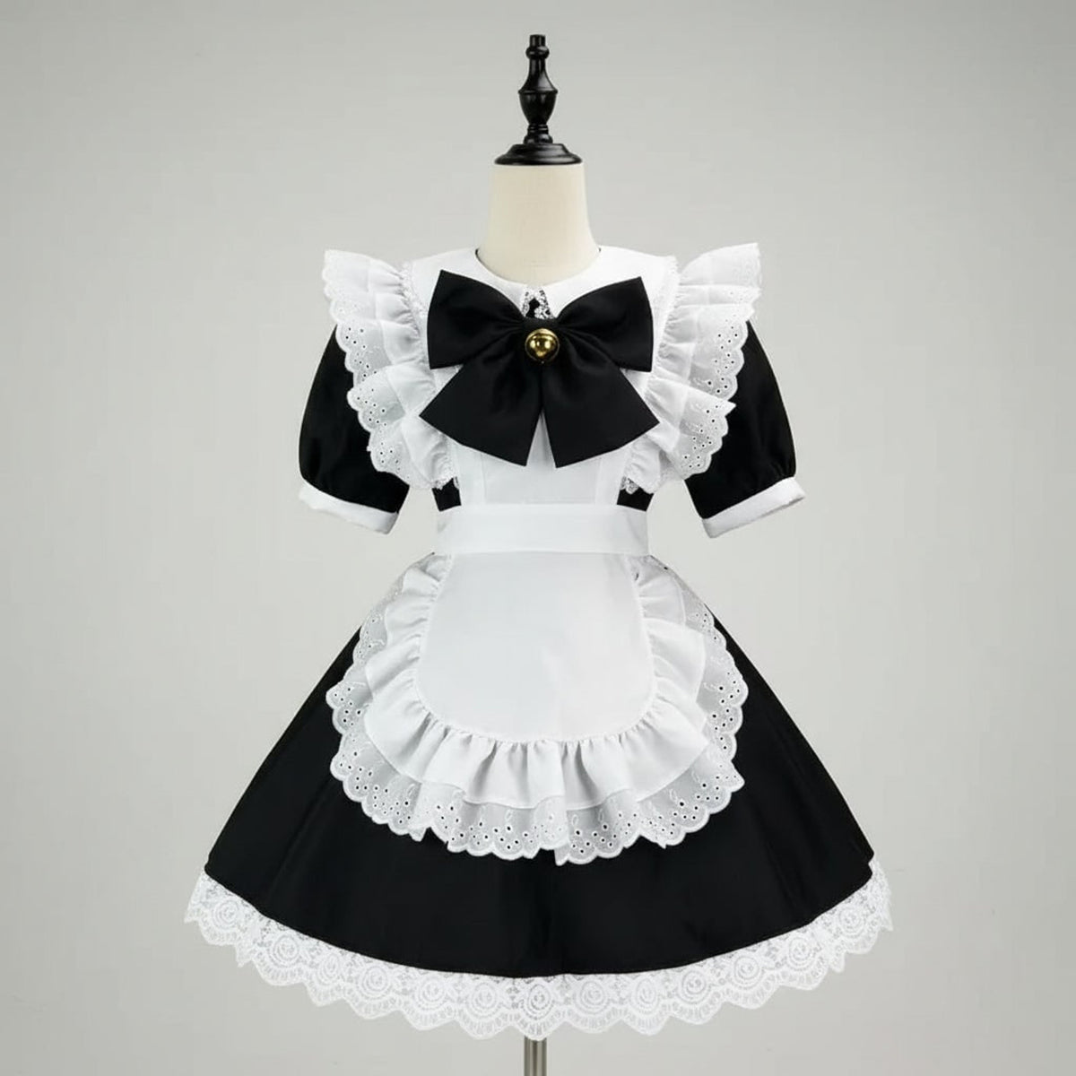 Halloween Maid Costume Women's French Dress With Apron And Puff Sleeves For Plus Size Party - Image 10