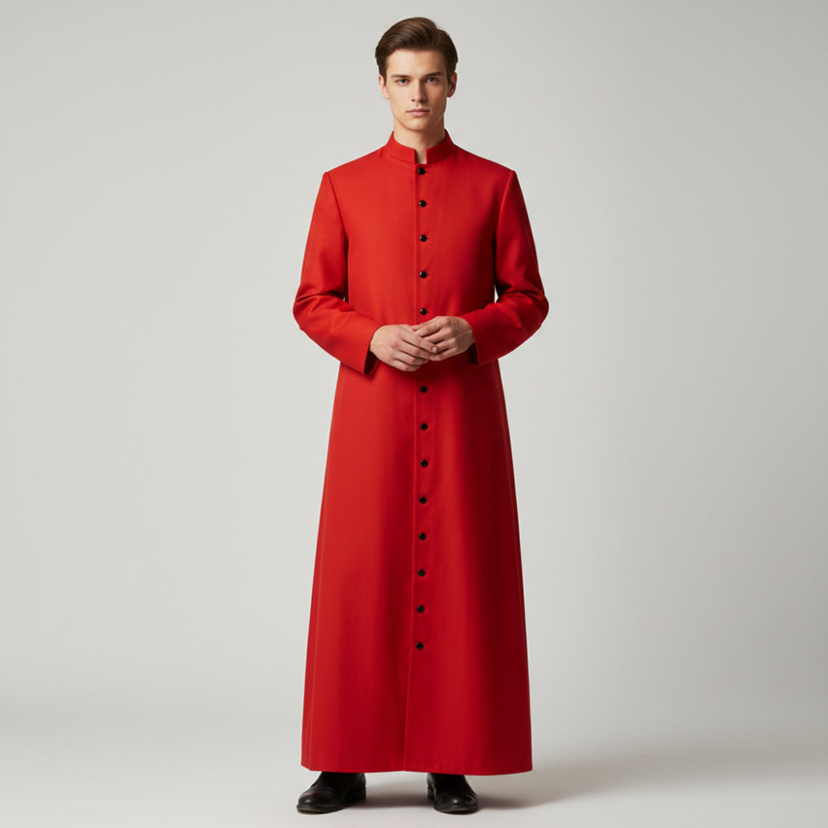 Halloween Priest Costume Cassock Robe With Button Front For Clergy Outfit Authentic Ecclesiastical Look - Image 1