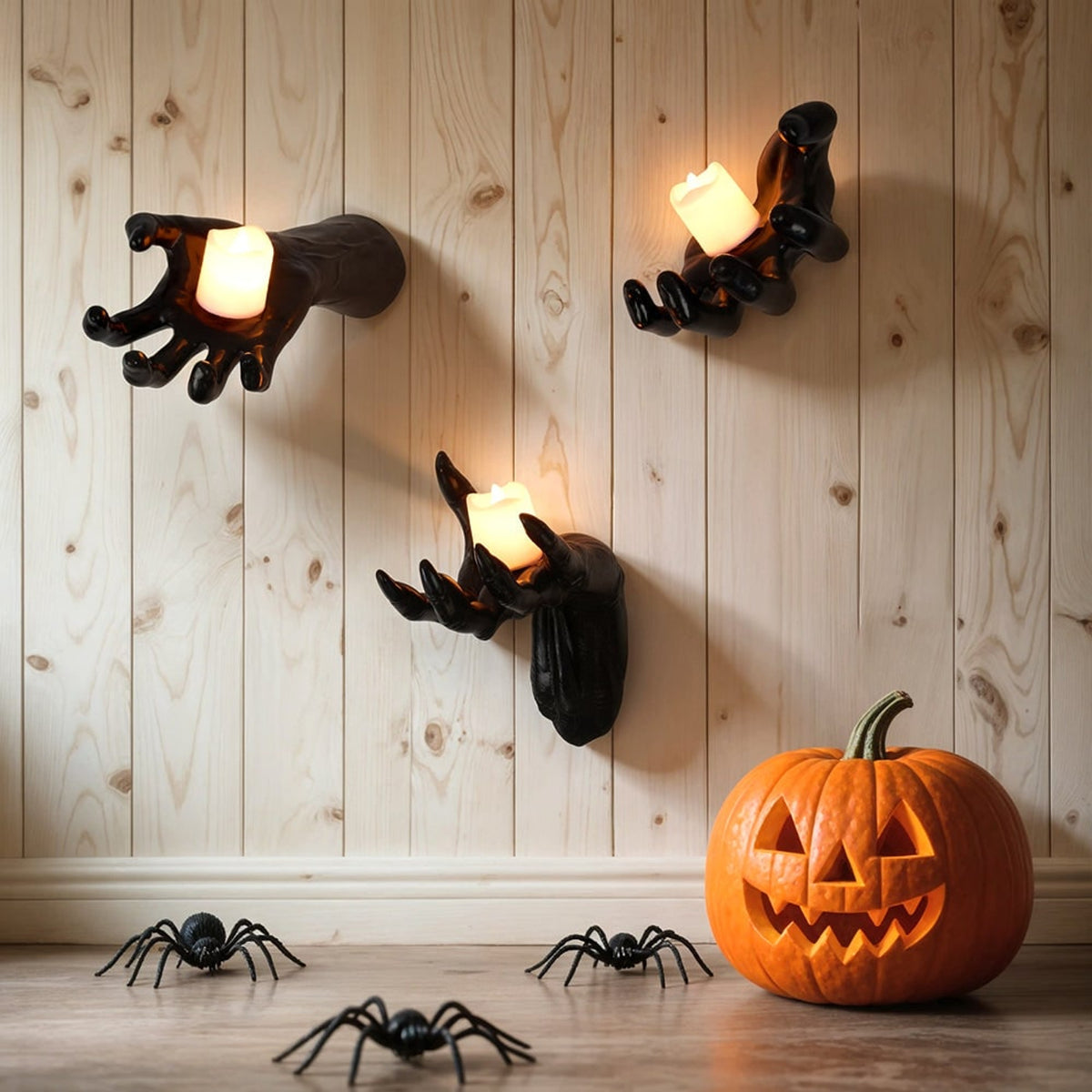 Halloween Wall Decoration Reaching Hand With Warm LED Candle Set For Decor - Image 8