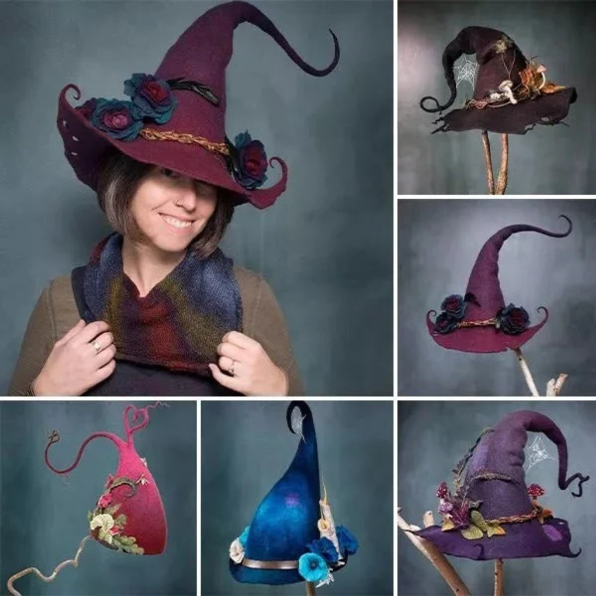 Halloween Witch Hat Durable Handmade Felted Wool Construction For Costume Wear - Image 5