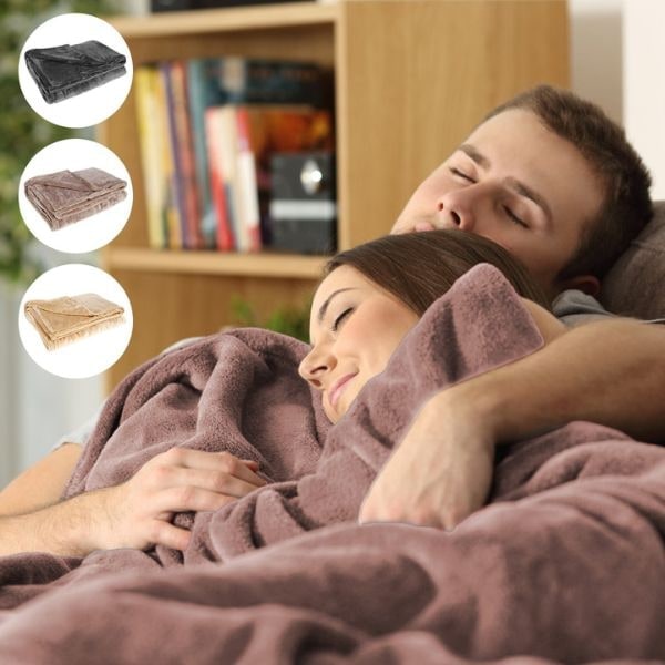 Heated Blanket Throw Fleece Foldable With Drawstring Pouch - Image 8
