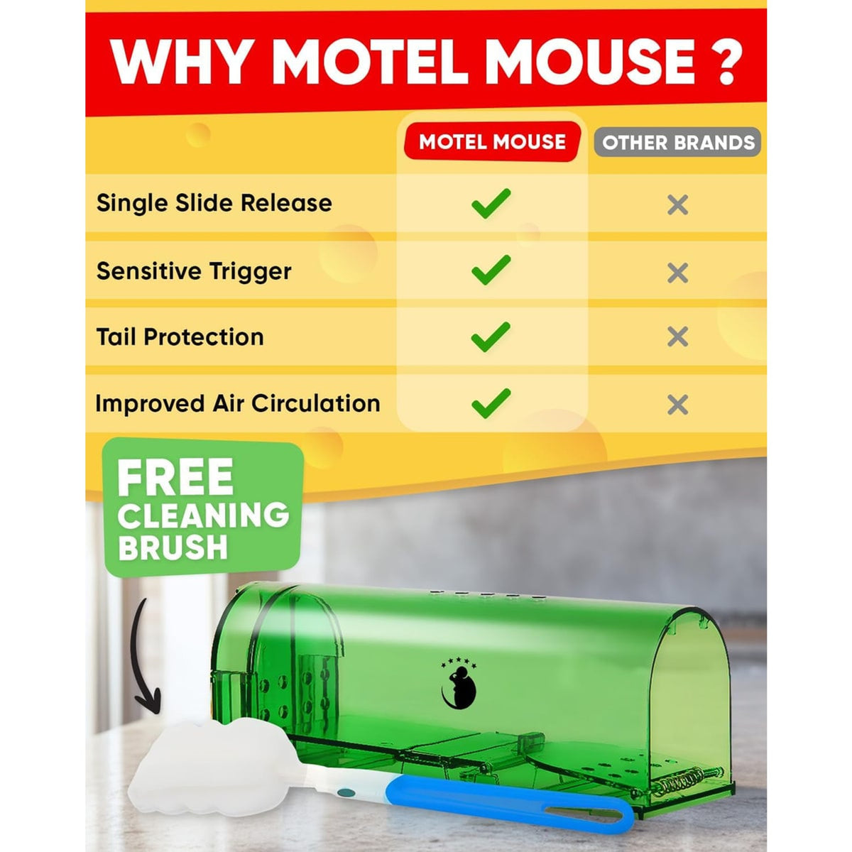 Humane Mouse Trap Live Catch Release Reusable Rodent 4 Pack Green Plastic - Image 4