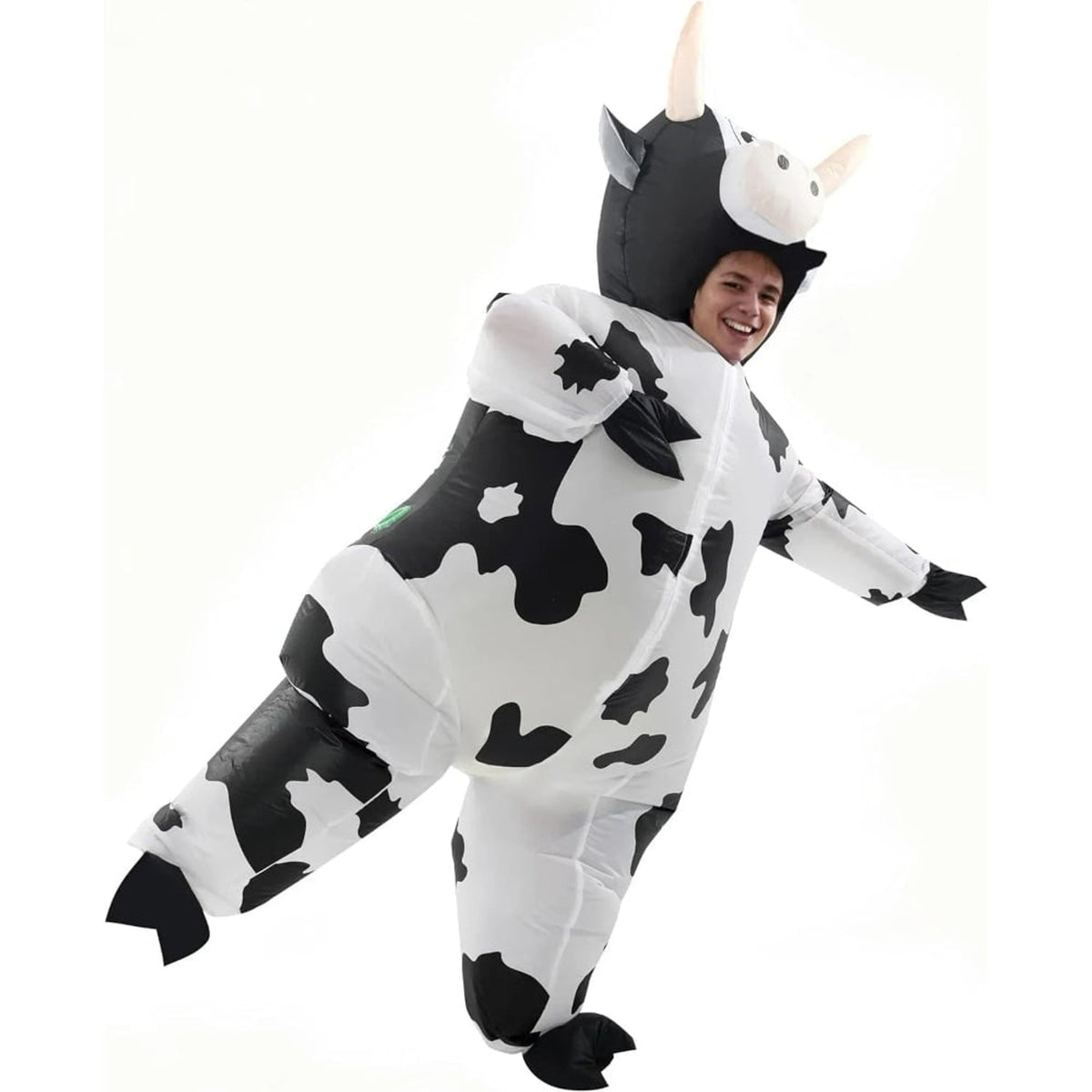 Inflatable Cow Costume For Halloween Animal Design Full-Body With Integrated Blower Fan Comfortable & Lightweight - Image 4