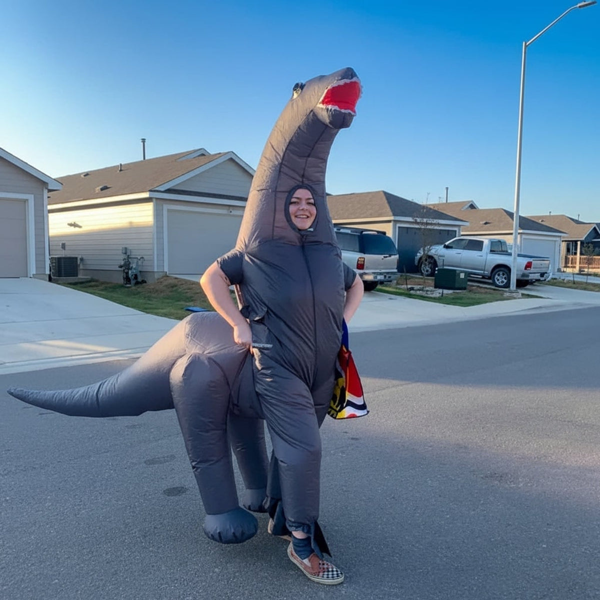 Inflatable Dinosaur Costume Party Costume Halloween Fun With Instant Dino Impact Lightweight & Durable Design For Indoors And Outdoors - Image 4