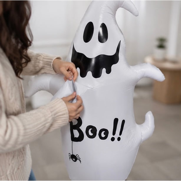 Inflatable Halloween Decoration Stacked Pumpkins With Witch Hat Orange Black Yellow Stars Outdoor Yard - Image 8