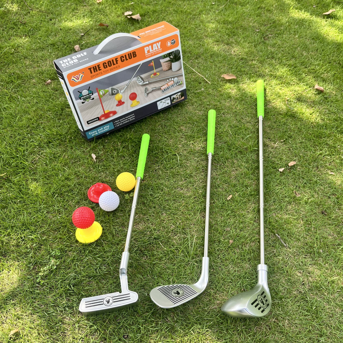 Kids Golf Clubs Toy Set With 3 3 Balls 2 Target Flags And 2 Tees For Childrens - Image 4