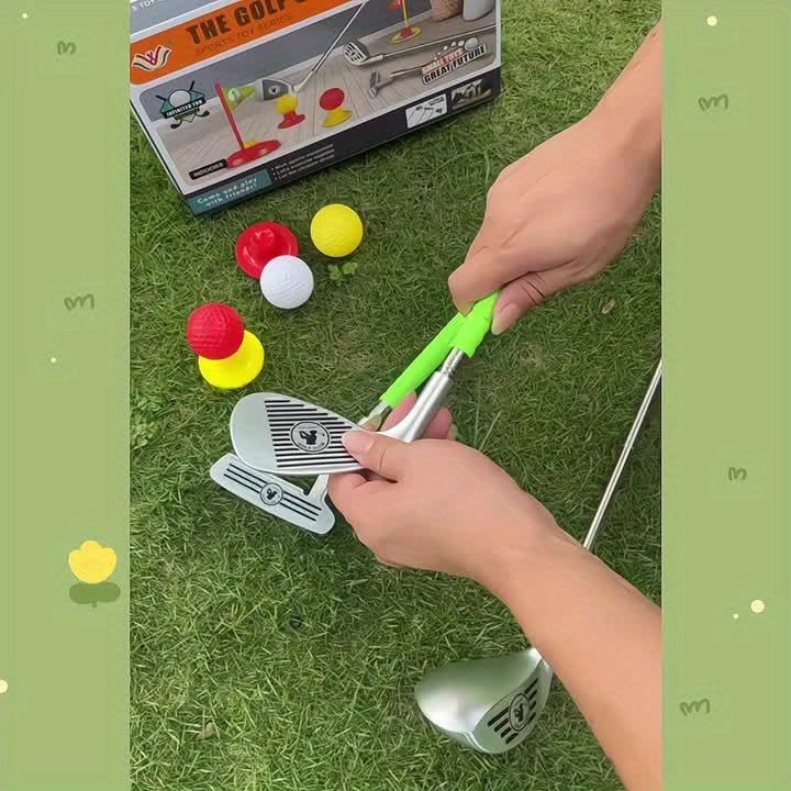 Kids Golf Clubs Toy Set With 3 3 Balls 2 Target Flags And 2 Tees For Childrens - Image 8