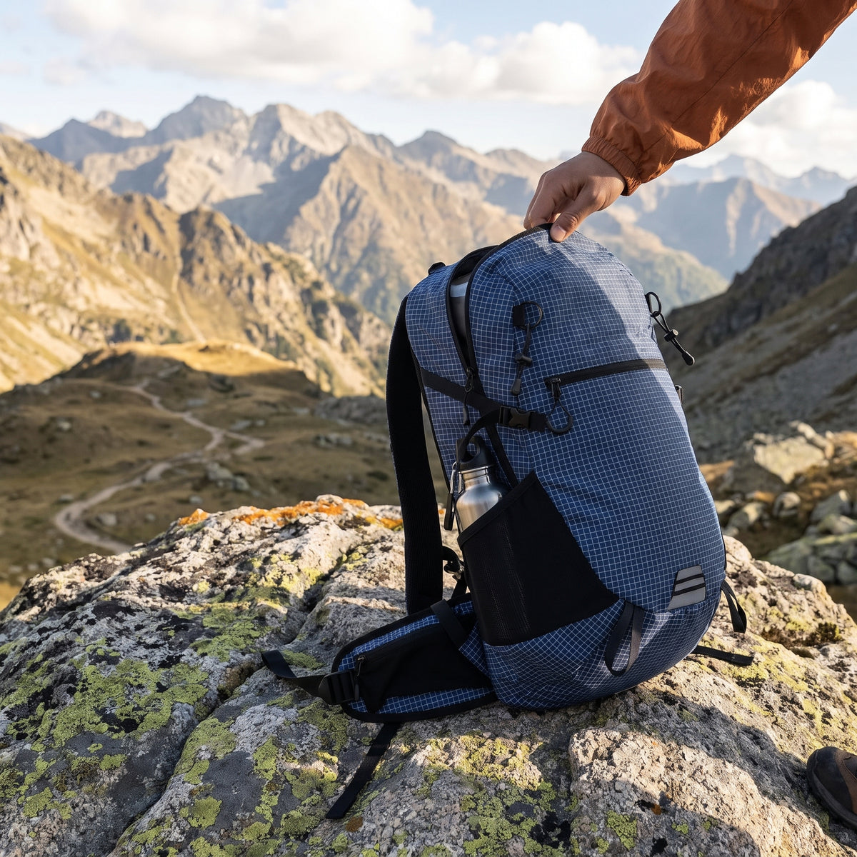 Lightweight Hiking Backpack with Supportive Small and Pattern - in-use
