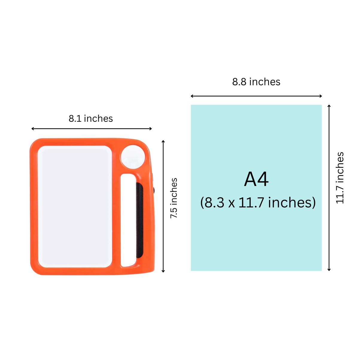 Magnifying Glass With Light Handheld Rectangular LED Lighted Plastic Dual Lens - Image 7