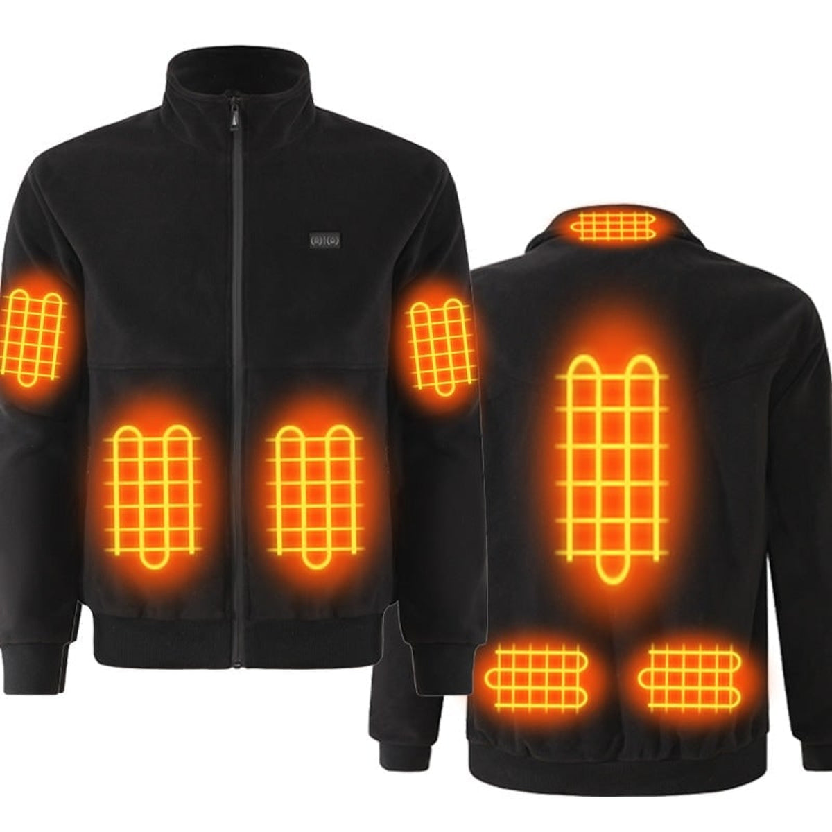 Men's Heated Fleece Jacket With Stand Collar Full Zip Design Seals In Heat And Blocks Wind - Image 4