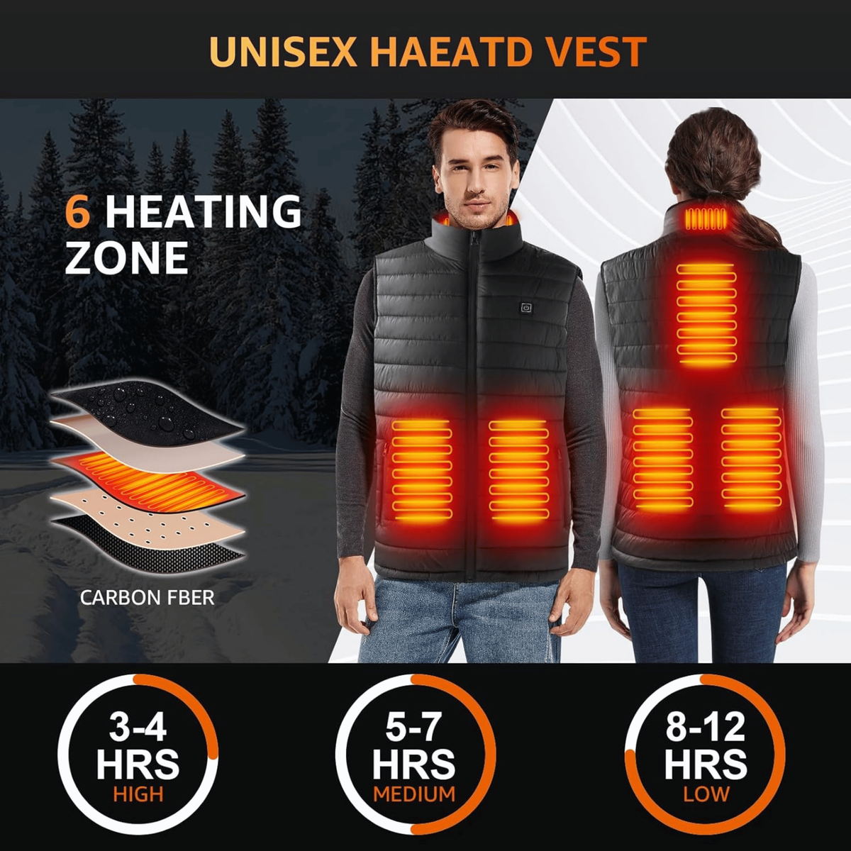 Men's Quilted Heating Vest Battery Powered Heated Apparel With USB Rechargeable Design - Image 8