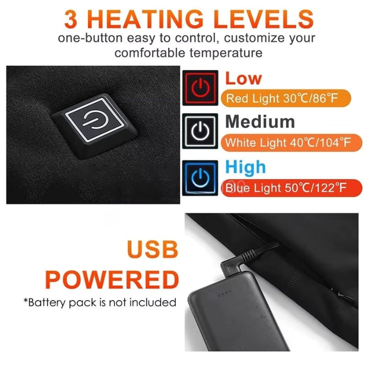 Mens Thermal Underwear Electric Heated Rechargeable USB Long Base Layer Pants With Integrated Heating Zones - Image 2