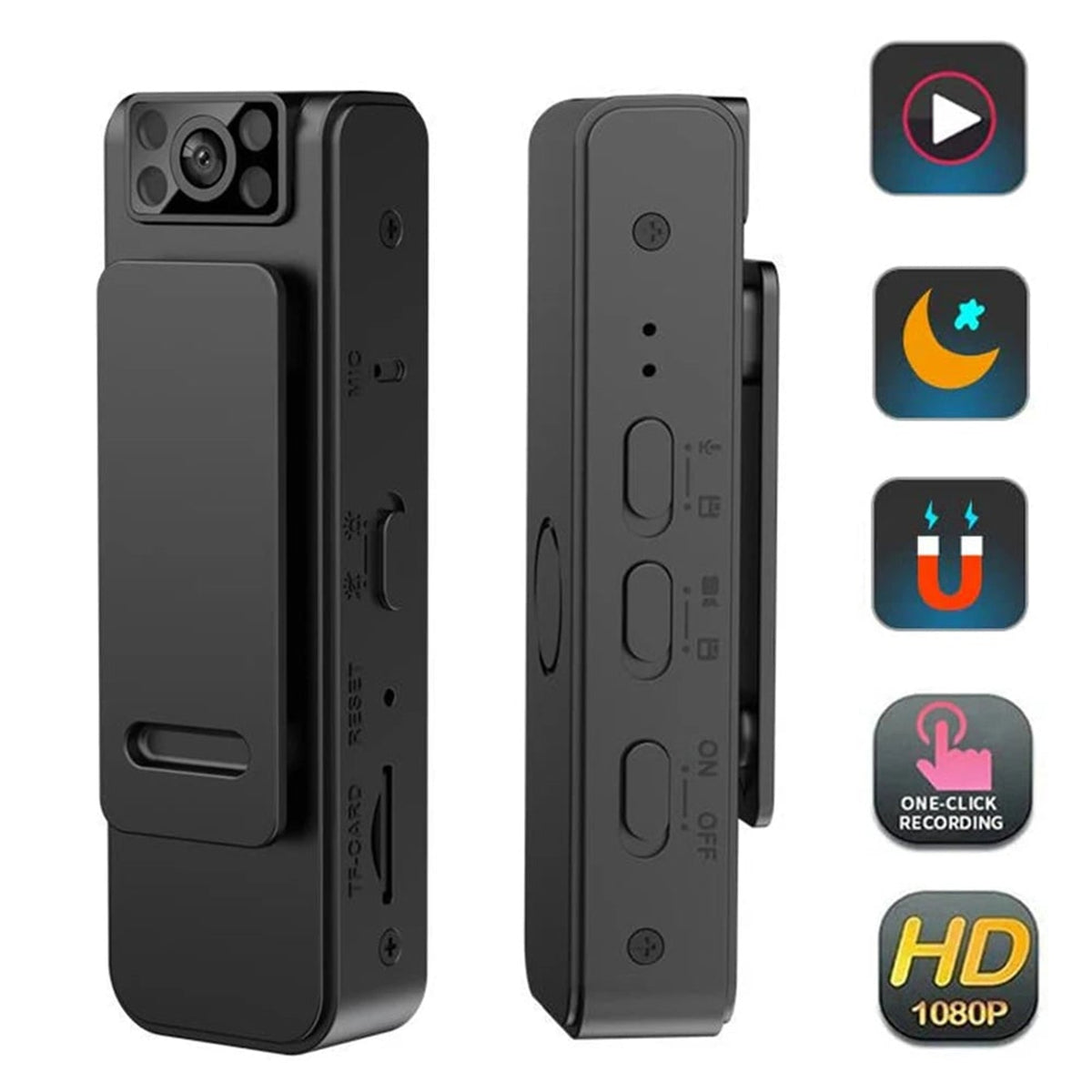 Mini Body Camera Wearable HD 1080p Security Recorder With Clip And TF Card Slot - Image 2