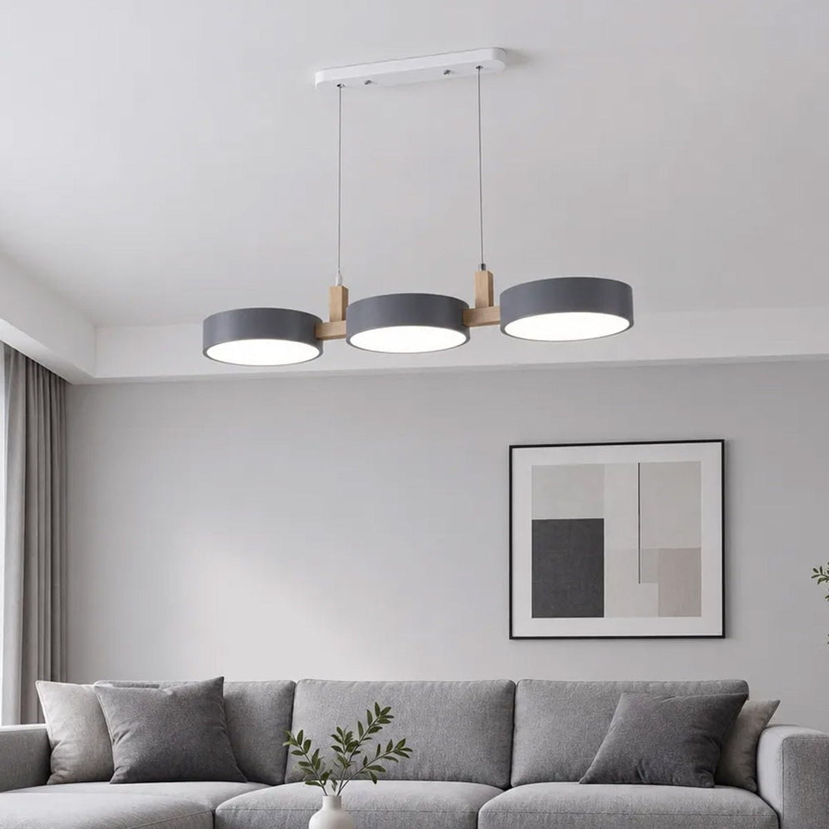 Modern Wooden Multi-Head Pendant Chandelier With Adjustable Cord - Image 7