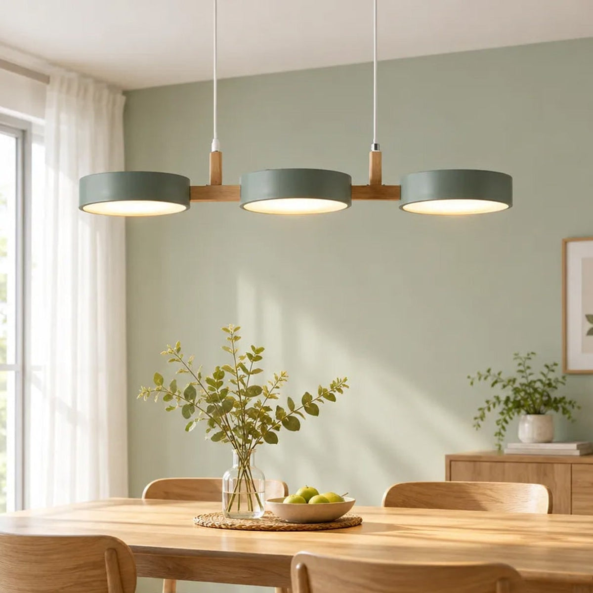 Modern Wooden Multi-Head Pendant Chandelier With Adjustable Cord - Image 12
