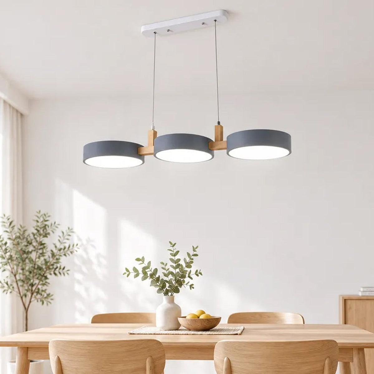 Modern Wooden Multi-Head Pendant Chandelier With Adjustable Cord - Image 10