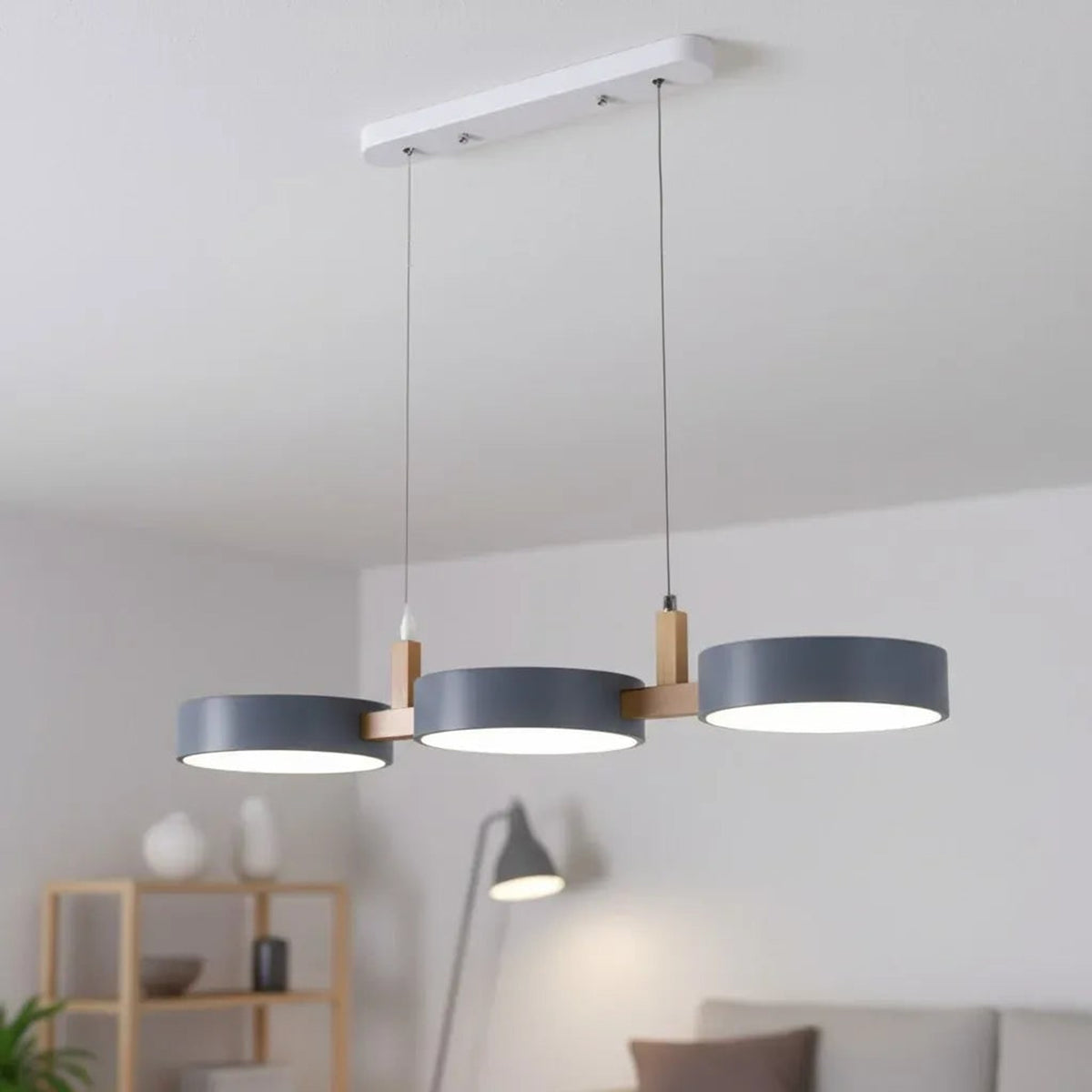 Modern Wooden Multi-Head Pendant Chandelier With Adjustable Cord - Image 9