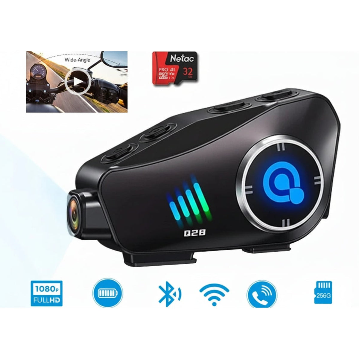 Motorcycle Helmet Camera And Communication System Waterproof Bluetooth - Image 2