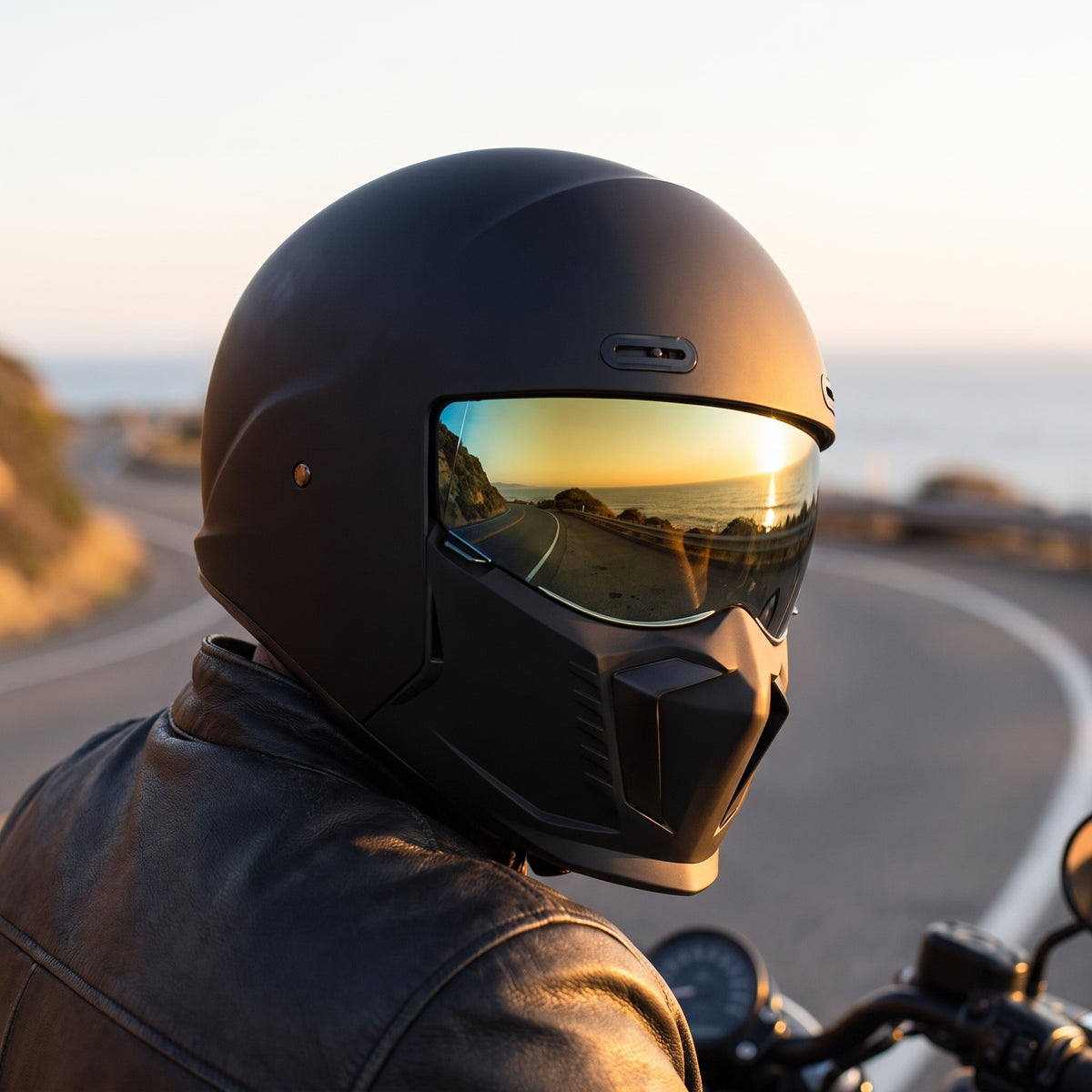 Motorcycle Helmet Full Face With Visor Retro Classic Design For Riding - Image 1
